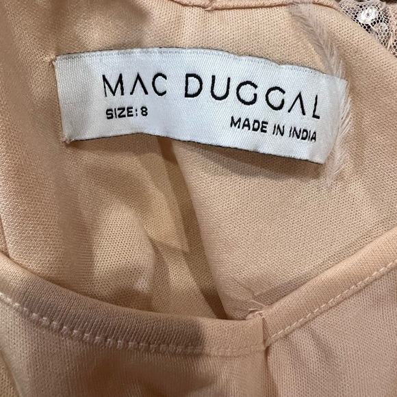 Mac Duggal Short Wedding Guest Dress 10790 , NWT Size 8 Sequin Nude color - Picture 6 of 14